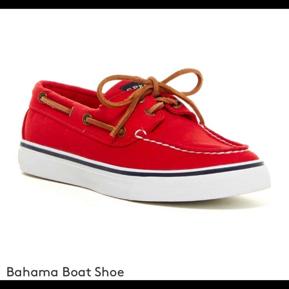 Red Sperry Bahama Boat Shoes